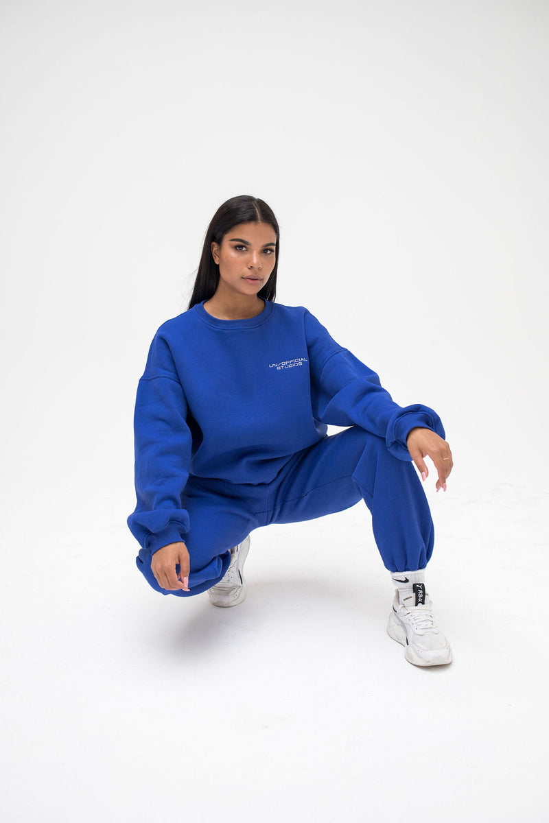 MAJESTIC BLUE LOGO SWEATER